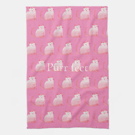 Roze Purrfect Cat Theedoek