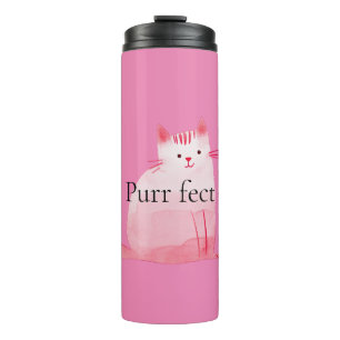 Roze Purrfect Cat Thermosbeker