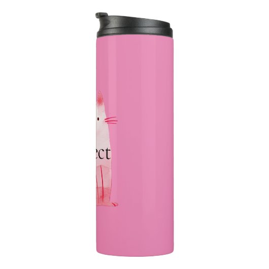 Roze Purrfect Cat Thermosbeker (Geroteerd rechts)