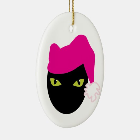 Roze Pussycat Keramisch Ornament (Rechts)