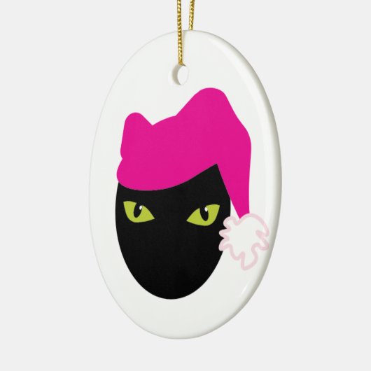 Roze Pussycat Keramisch Ornament (Links)