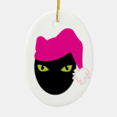 Roze Pussycat Keramisch Ornament (Voorkant)