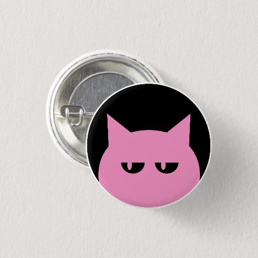 Roze Pussycat Pin Ronde Button 3,2 Cm (Voorkant /achterkant)