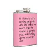 Roze put Big Girl Panties Wordnaam op maat Heupfles (Rechts)