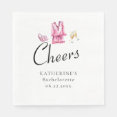 Roze Pyjama Prosecco Bachelorette Party Custom Servet (Voorkant)