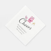 Roze Pyjama Prosecco Bachelorette Party Custom Servet (Hoek)