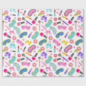 Roze Pyjamafeestje Cadeaupapier (Vlak)