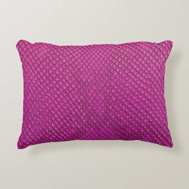 Roze Python: Slangenhuid textuur. Accent Kussen (Voorkant)