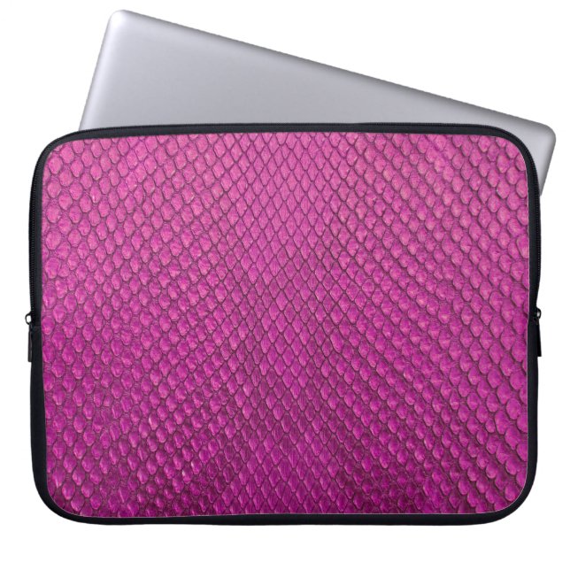 Roze Python: Slangenhuid textuur. Laptop Sleeve (Voorkant)