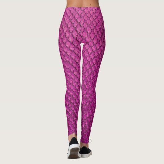 Roze Python: Slangenhuid textuur. Leggings (Achterkant)