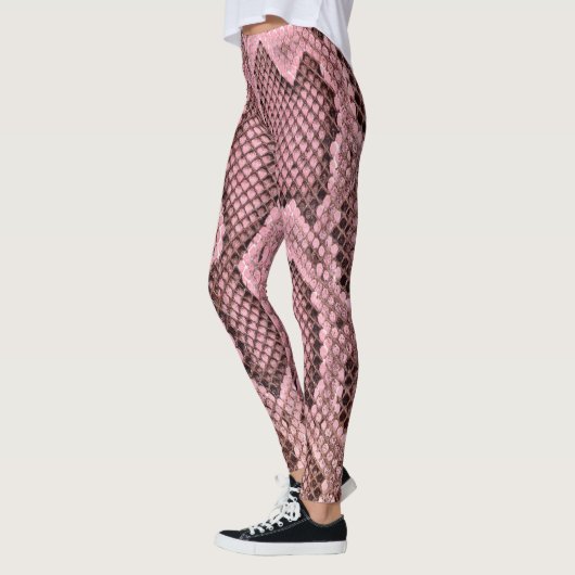 Roze Python Snake Print Vrouwen Leggings (Links)