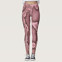 Roze Python Snake Print Vrouwen Leggings