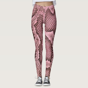 Roze Python Snake Print Vrouwen Leggings