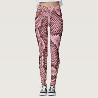 Roze Python Snake Print Vrouwen Leggings