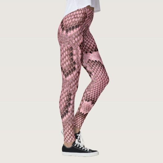 Roze Python Snake Print Vrouwen Leggings (Rechts)