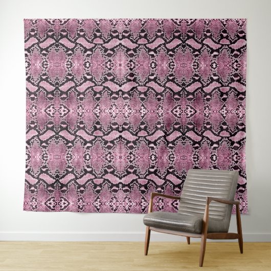 Roze Python Snakeskin-achtergrond Wandkleed (In Situ (horizontaal))