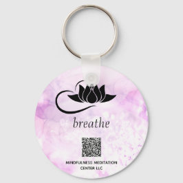 *~* Roze QR - BREATHE Lotus Branding SWAQ Sleutelhanger