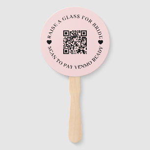 Roze QR Bruid Ontwerp voor Bachelorette Handwaaier