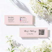 Roze QR-code Beauty Makeup Artist Mini Visitekaartje