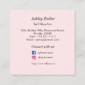 Roze QR-code Beauty Makeup Artist Vierkante Visitekaartje (Achterkant)