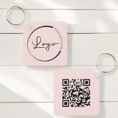 Roze QR Code Bedrijf Zakelijk Logo Promotioneel Sleutelhanger