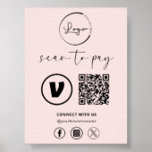 Roze QR Code Betaling - Scan naar Betalen Zakelijk Poster (Voorkant)