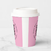 Roze QR-code branding moderne stijl papieren beker (Links)