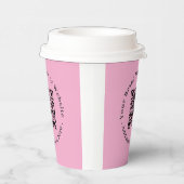 Roze QR-code branding moderne stijl papieren beker (Rechts)