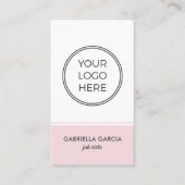 Roze QR-code Eenvoudig Logo-Visitekaartje Visitekaartje (Voorkant)