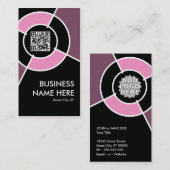 roze QR-code en logo doel Visitekaartje (Voorkant / Achterkant)