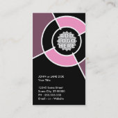 roze QR-code en logo doel Visitekaartje (Achterkant)