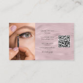 Roze QR-code foto make-up Visitekaartje (Achterkant)