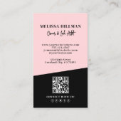 Roze QR Code Foto Wimpers Verticaal Visitekaartje (Achterkant)