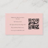Roze QR-code Foto Zwarte Script Manicuriste Visitekaartje (Achterkant)