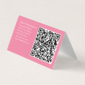 Roze QR Code Gevouwen Visitekaartjes Eenvoudige Bl (Achterkant)