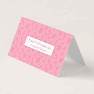 Roze QR Code Gevouwen Visitekaartjes Eenvoudige Bl