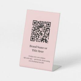 Roze QR-code met blozende tint | Maak je eigen ont Reclamebord Met Voetstuk