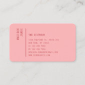 Roze QR-code Minimalistisch Eenvoudig Modern Visitekaartje (Voorkant)