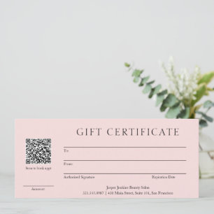 Roze QR-code Modern Business Cadeaubon