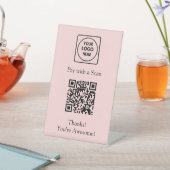Roze QR-code | Scannen naar Pay Custom Business Lo Reclamebord Met Voetstuk (Insitu)