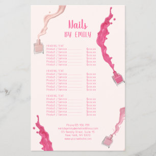 Roze QR-code-services marketing voor nagelsalons Flyer