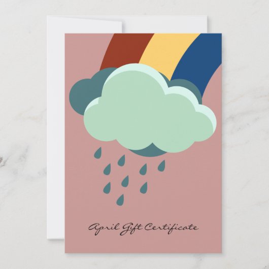 Roze QR Code Services Opmerking April Cadeaubon (Voorkant)