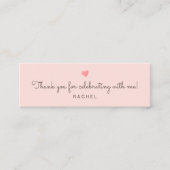 Roze QR-code Social Media Bacheloretkaart Mini Visitekaartje (Voorkant)