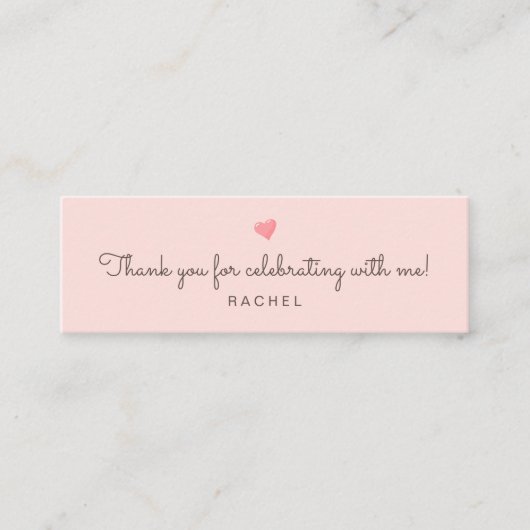 Roze QR-code Social Media Bacheloretkaart Mini Visitekaartje (Voorkant)