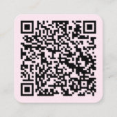 Roze | QR-code Social Media HALLO | Vierkante Visitekaartje (Achterkant)