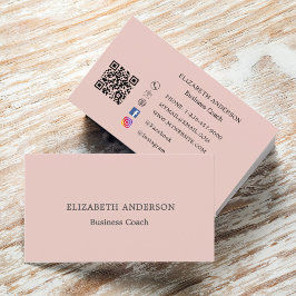 Roze qr-code sociale media visitekaartje