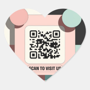 Roze QR code sticker