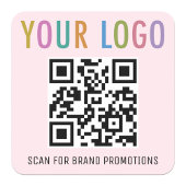 Roze QR Code Stickers Bedrijfslogo 1,5 inch Vierka