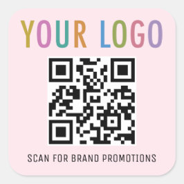 Roze QR Code Stickers Bedrijfslogo 1,5 inch Vierka