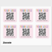 Roze QR Code Stickers Bedrijfslogo 1,5 inch Vierka (Vel)